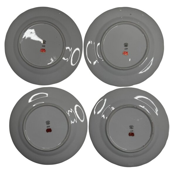 Lefton China Plate 3069 Hand Painted Floral Decorative Set of 4 Whimsical Rose - Picture 2 of 16